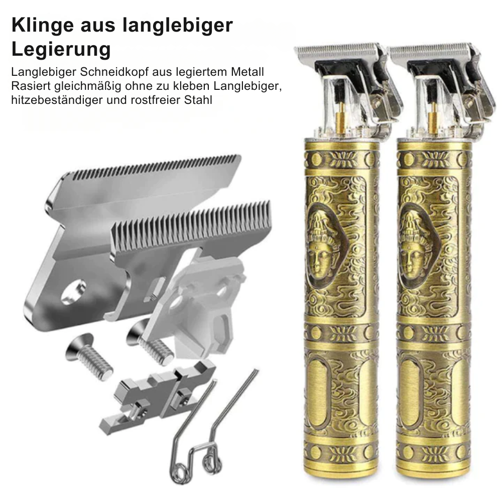 EngraveTrim™ - Karierter USB-Akku-Haarschneider | 1+1 GRATIS