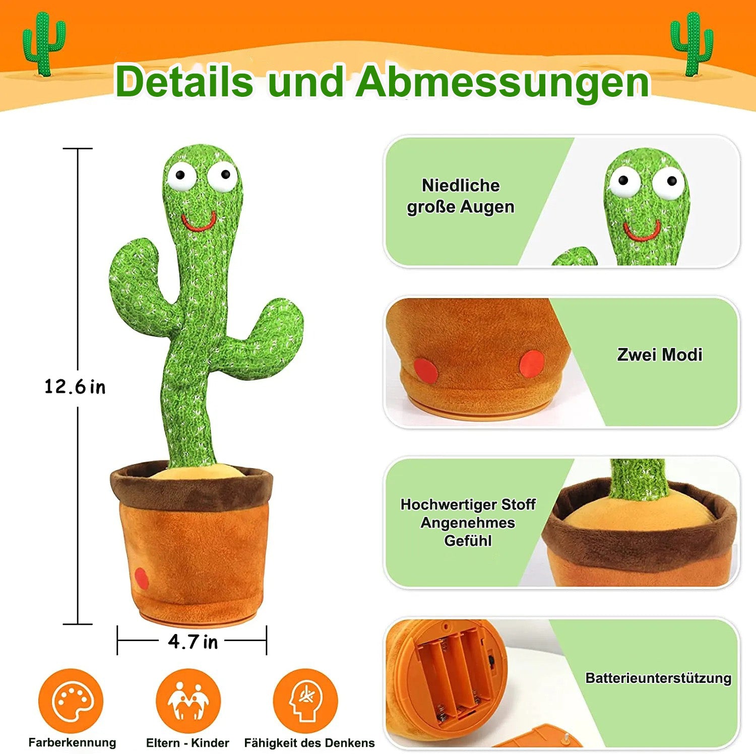 CactusPal™ - Singendes, tanzendes, sprechendes Kaktusspielzeug | 1+1 Gratis