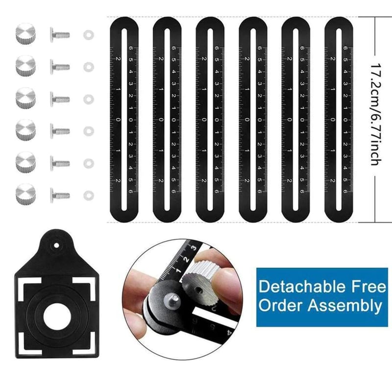 FlexiMeter™ - faltbares Aluminium-Lineal für sechs Winkel | 40% Rabatt