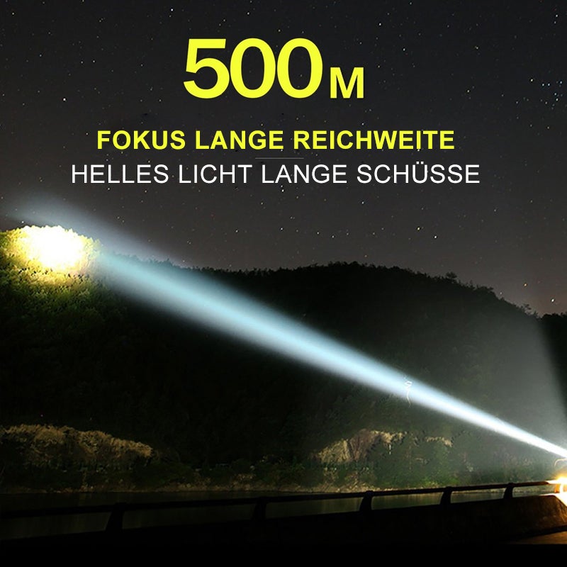 Wasserdichte Ultrahelle Taschenlampe | 500m Reichweite [+USB-Kabel]